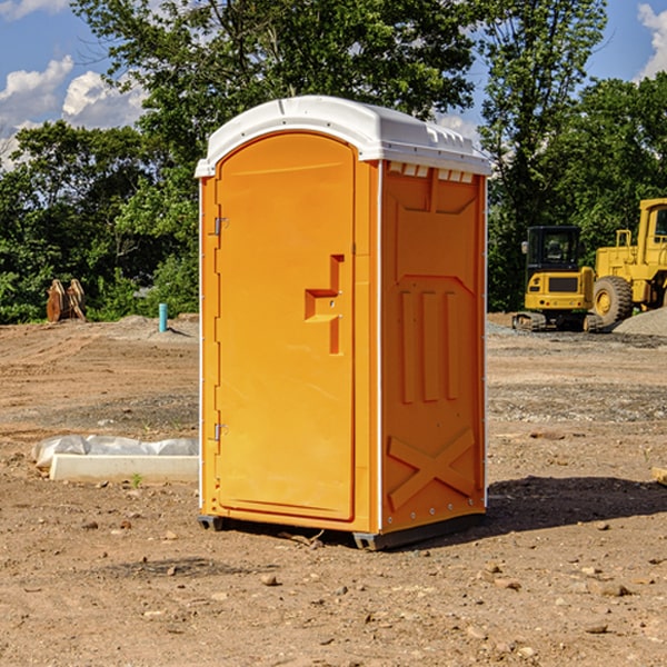 how often are the portable restrooms cleaned and serviced during a rental period in Halsey NE